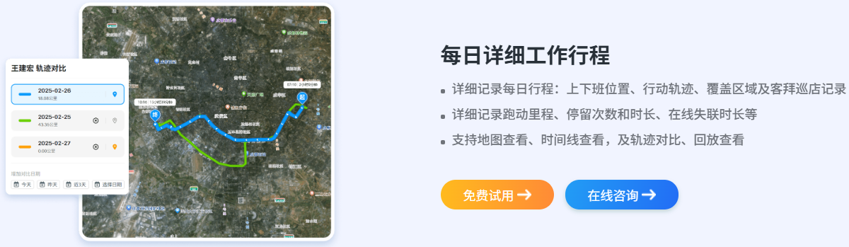 小步外勤App拜访路线规划界面