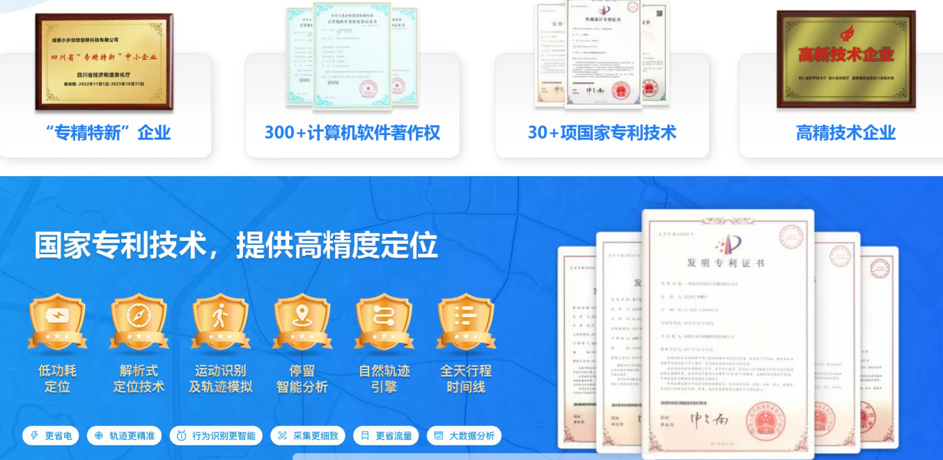 小步外勤低功耗定位技术示意图