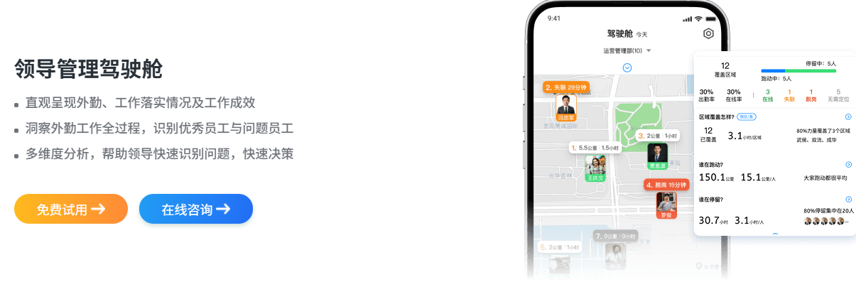 小步外勤数据大屏决策驾驶舱