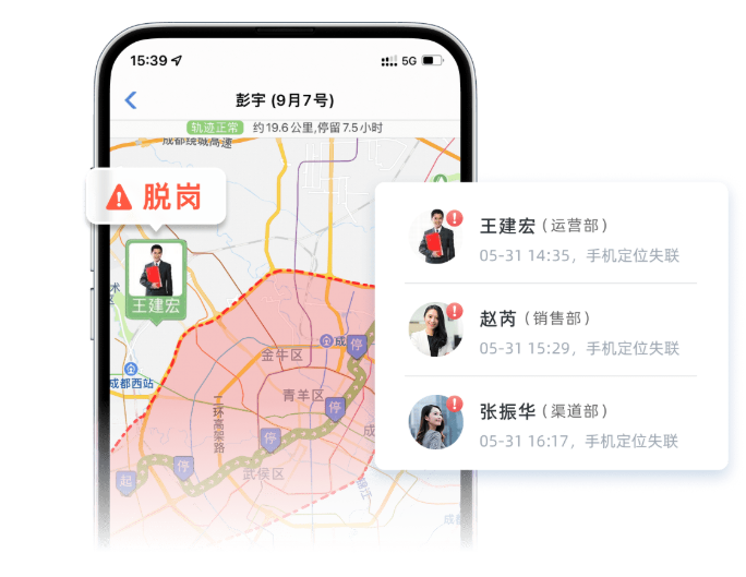 电子围栏自动考勤示意图
