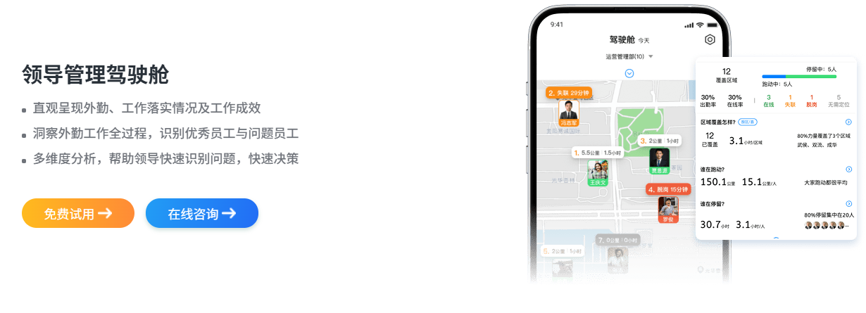 小步外勤多维度数据报表示例
