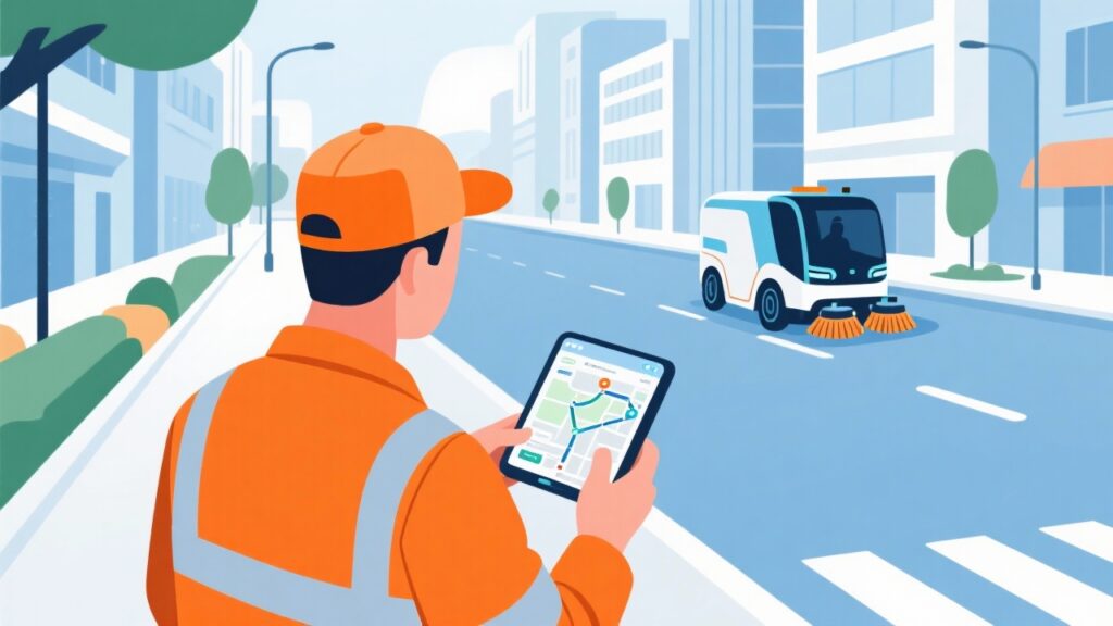 智慧环卫方案：外勤软件管理作业路线，提升城市清扫保洁质量