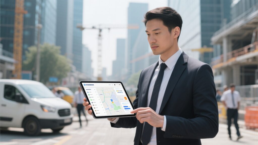 什么是外勤综合管理软件合适的背景图？用最简单的话解释