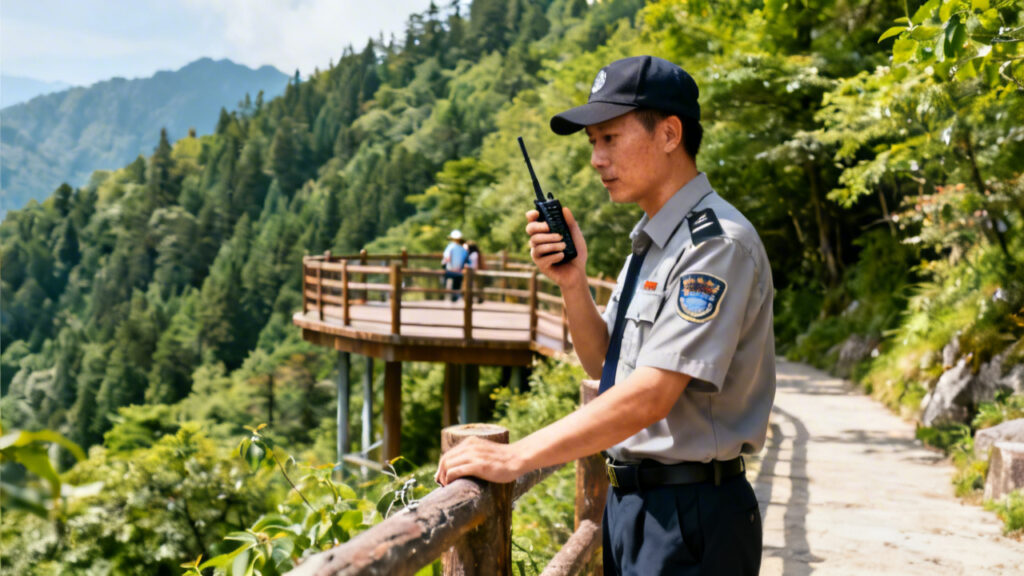 景区管理人员外勤巡查与维护