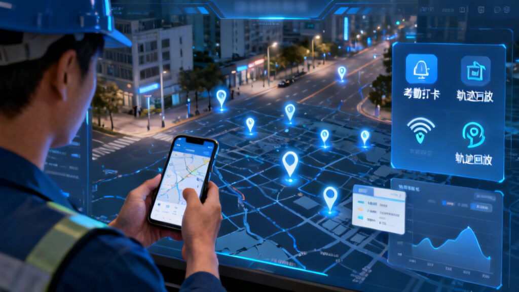 > 外勤管理软件 - 人员定位功能，每个关键词对应一篇 SEO 文章标题