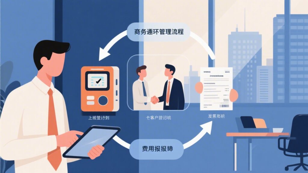 如何实现从出门打卡到客户拜访再到费用报销的闭环管理？