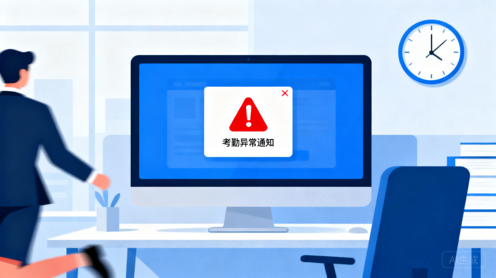 考勤异常报警：迟到、早退、漏打卡自动通知管理者