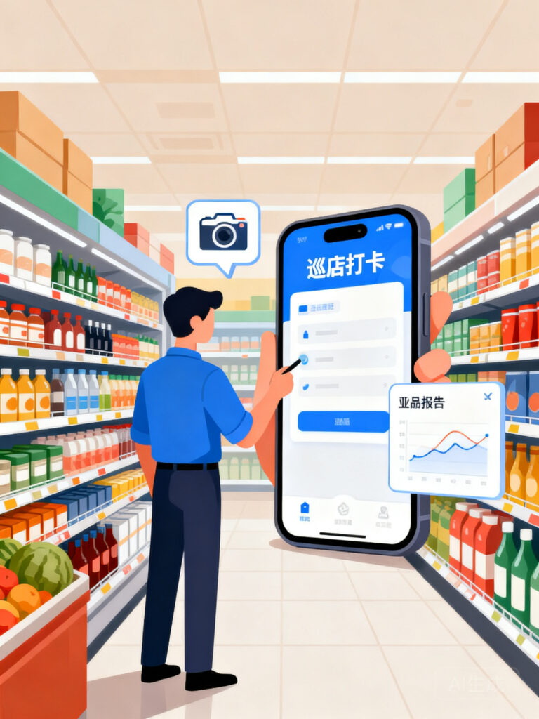 门店拜访管理：业务员巡店打卡+陈列拍照+竞品上报