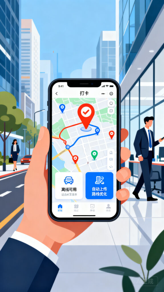 拜访打卡定位APP推荐：支持离线、自动上传、路线优化