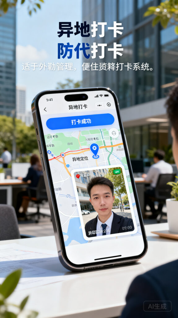 手机打卡定位：异地打卡+水印照片，杜绝代打卡