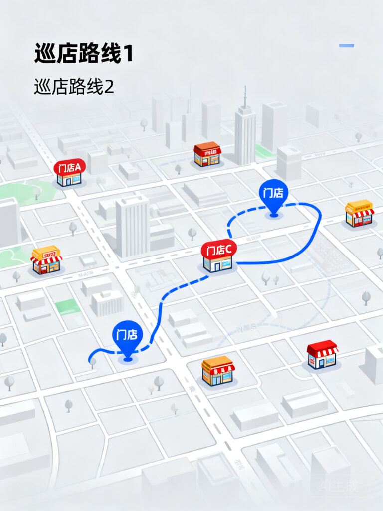 商圈里多家门店，巡店路线怎么规划最省时间？