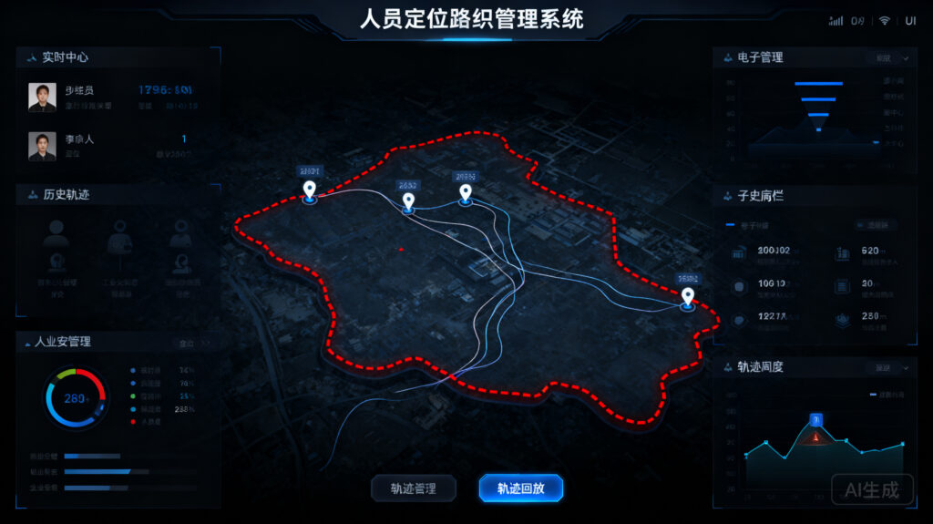人员定位追踪管理系统：实时位置+历史轨迹+电子围栏