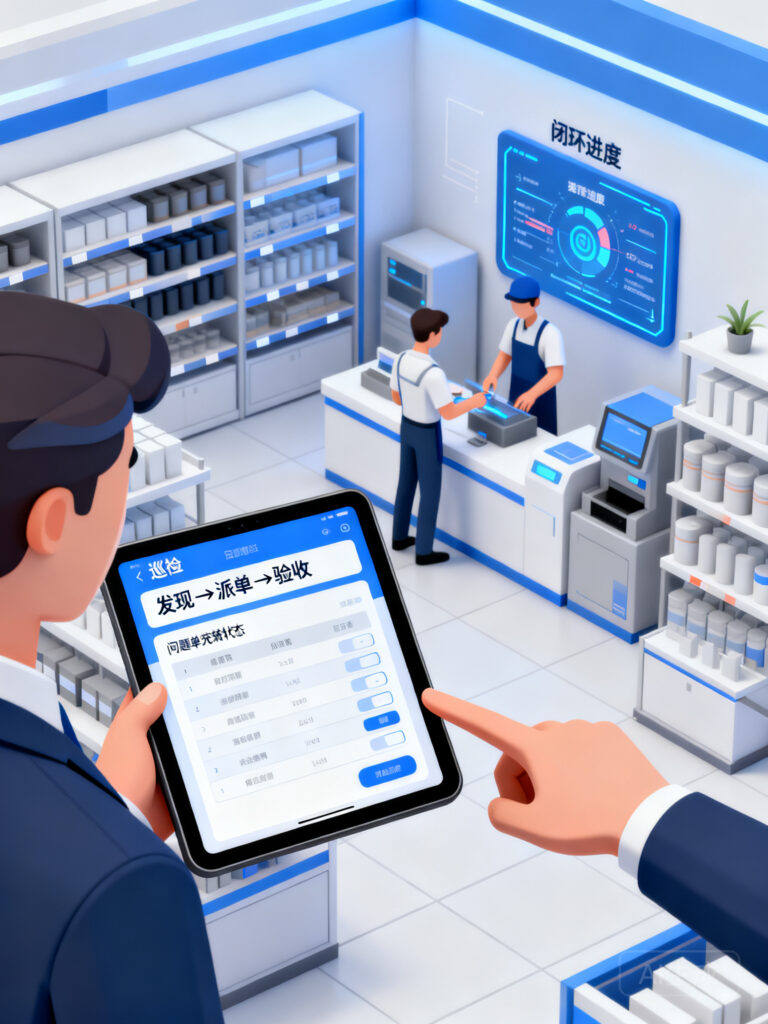 巡店发现问题怎么改？从发现到派单到验收的闭环流程