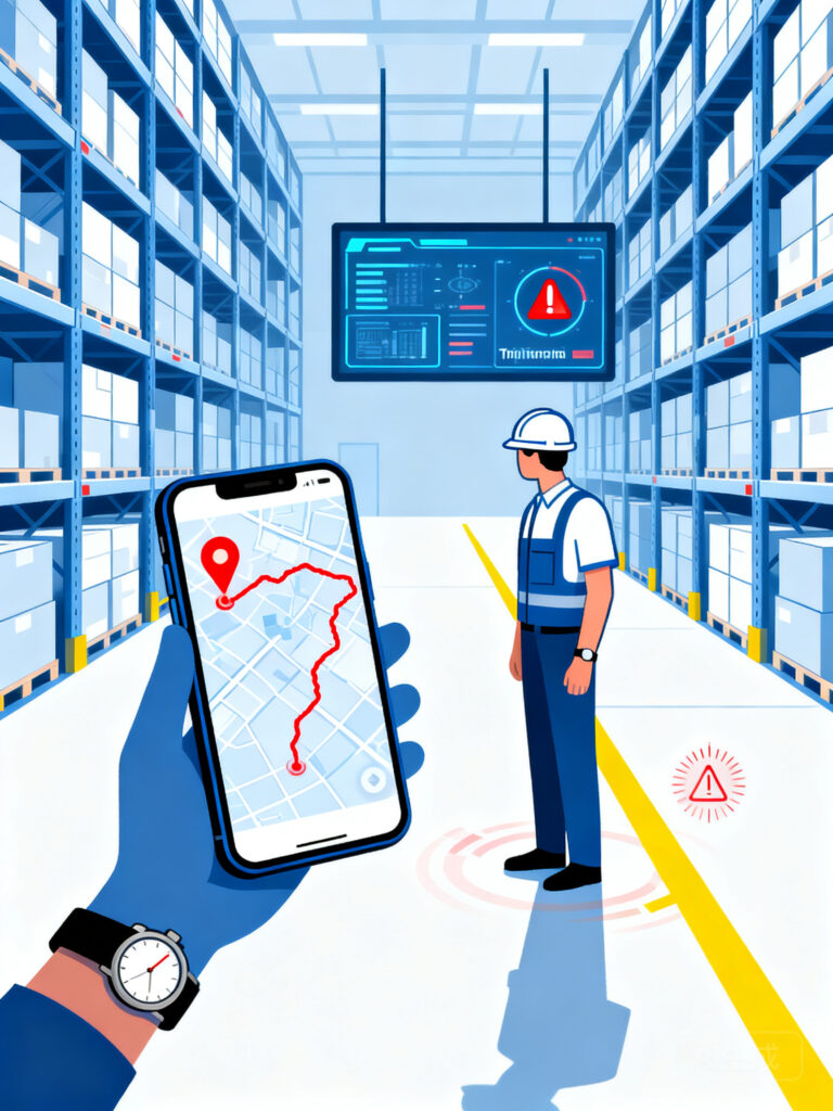 轨迹异常报警：员工偏离规划路线、超时停留自动预警
