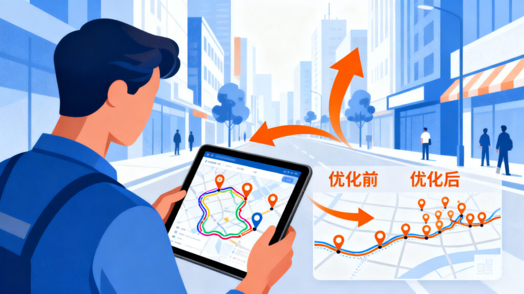 用轨迹分析优化巡店路线：每天多跑3家客户