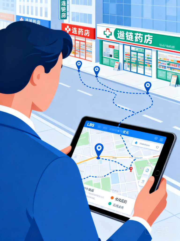 如何规划高效药店巡店路线管理？用LBS工具让医药代表少跑冤枉路