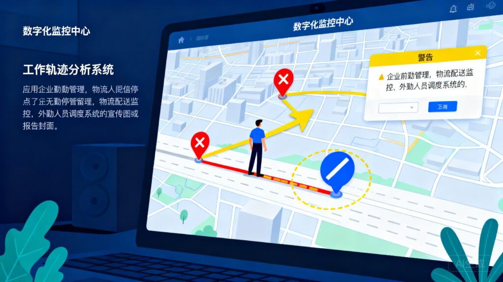 轨迹分析：识别无效停留、绕路、脱岗行为