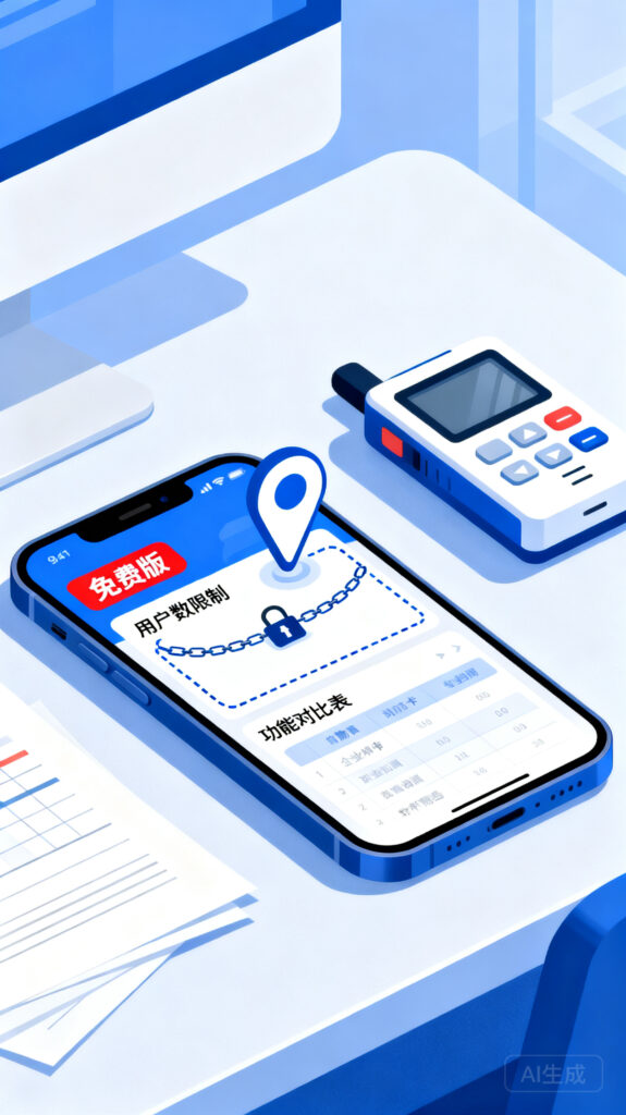 免费版外勤定位软件有哪些限制？用户数、功能对比