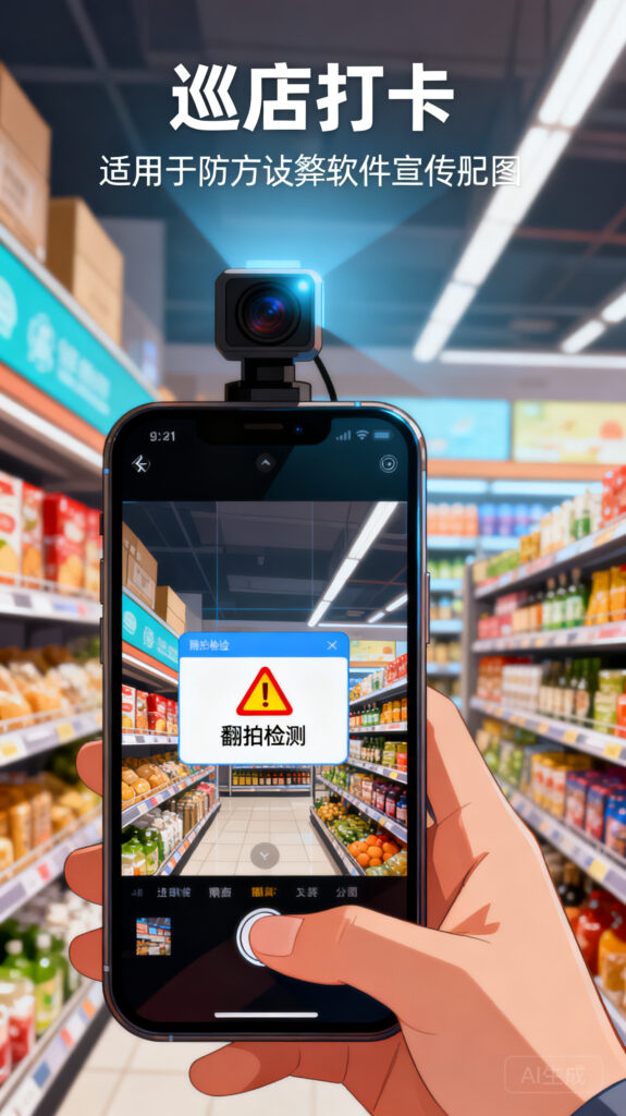 远离“翻拍”作弊：具备现场实时校验的巡店打卡拍照软件