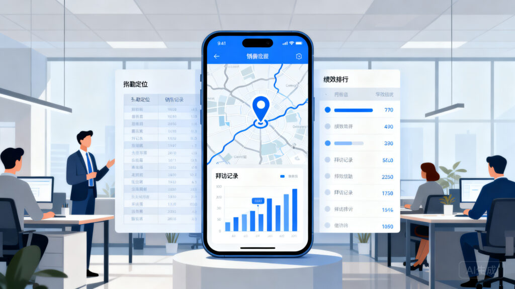 销售团队管理：外勤定位+拜访报表+绩效分析