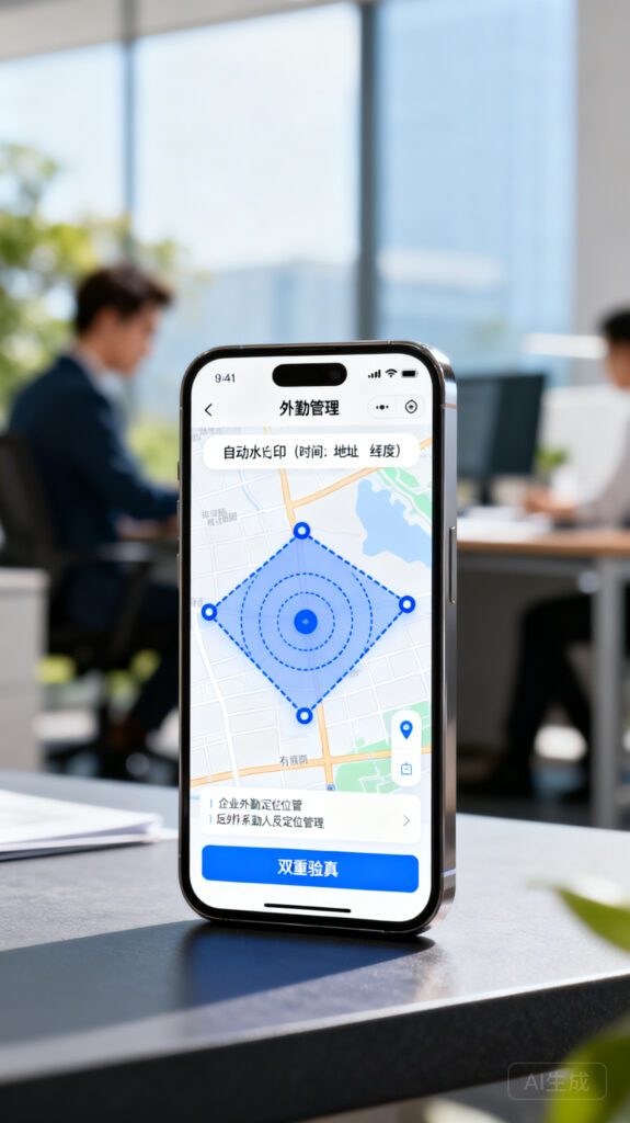 外勤定位管理防作弊：水印拍照+电子围栏双重验真