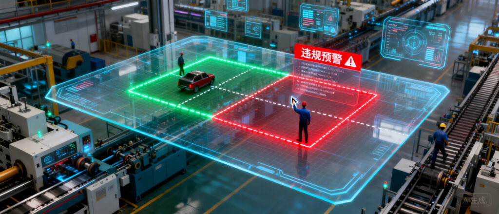 企业电子围栏管理：划分作业区、禁区，违规自动预警