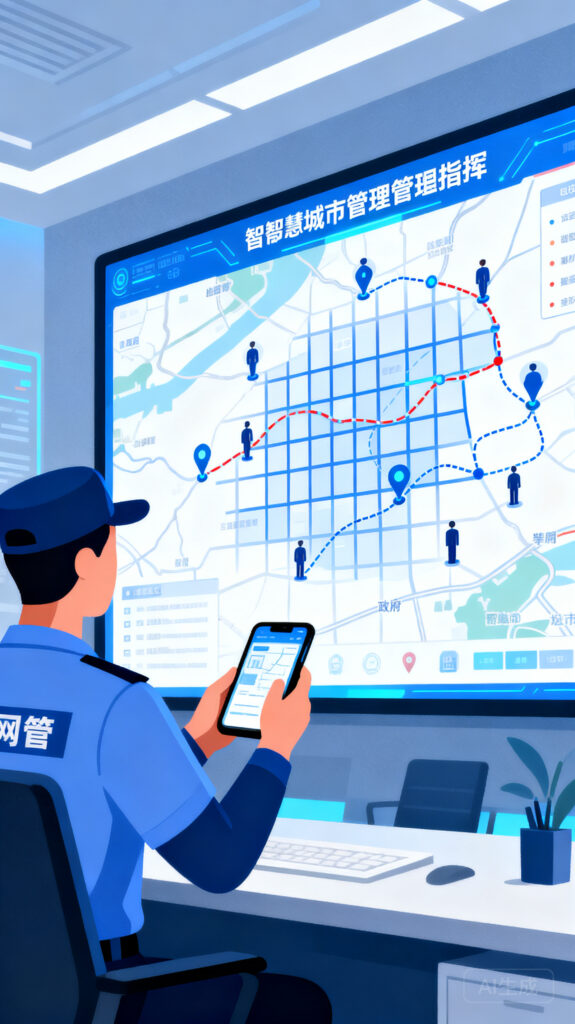 城市网格员、城管外勤定位管理系统：GIS大屏+移动端