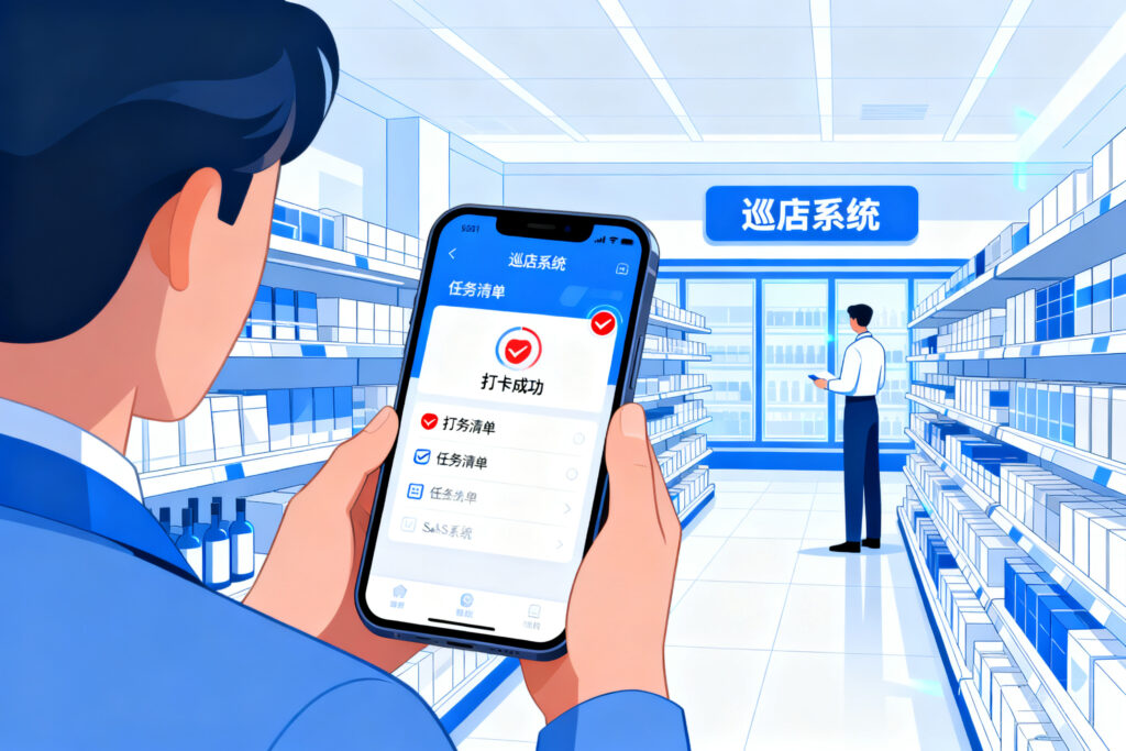 业务员巡店打卡+任务执行，一套巡店系统管起来