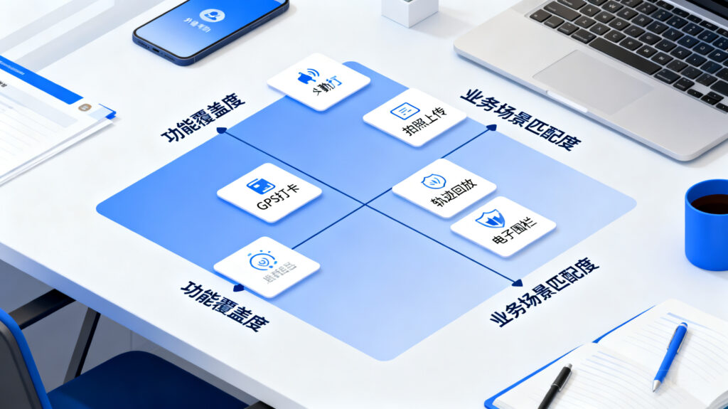 选型必看：外勤考勤功能矩阵图，助你快速匹配业务管理需求