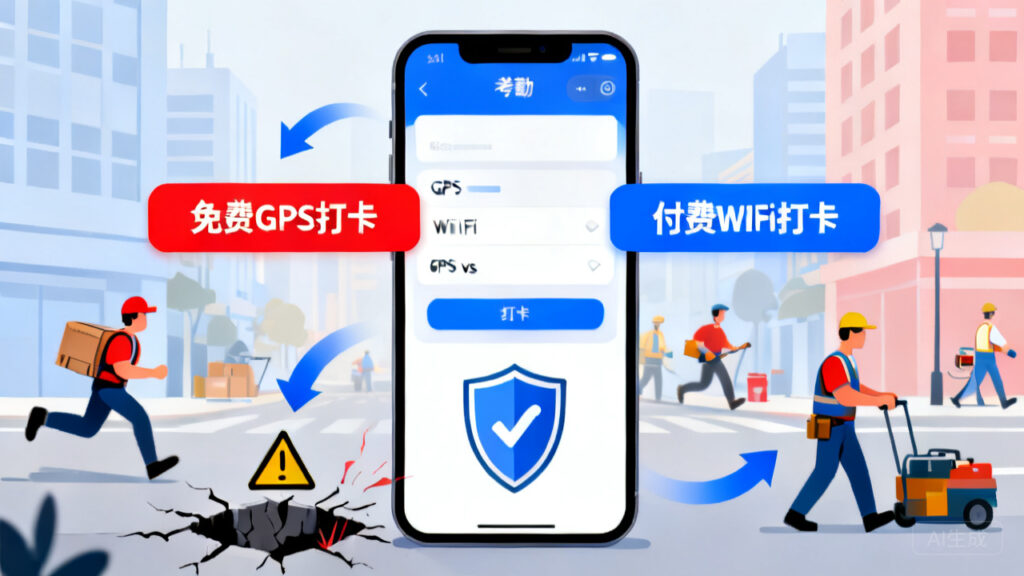 外勤工作考勤常见陷阱对比：免费vs付费、GPS vs WiFi打卡