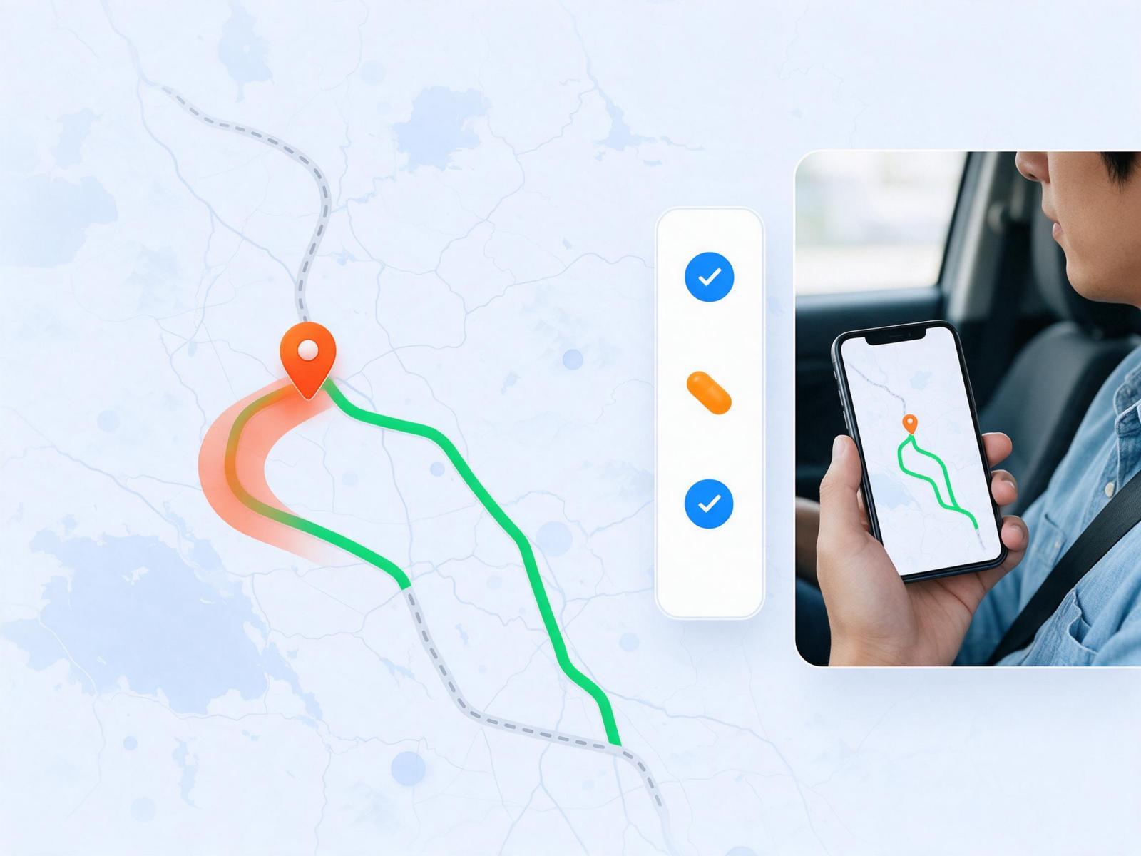 图2,实际路线与参考路线的绕路对比