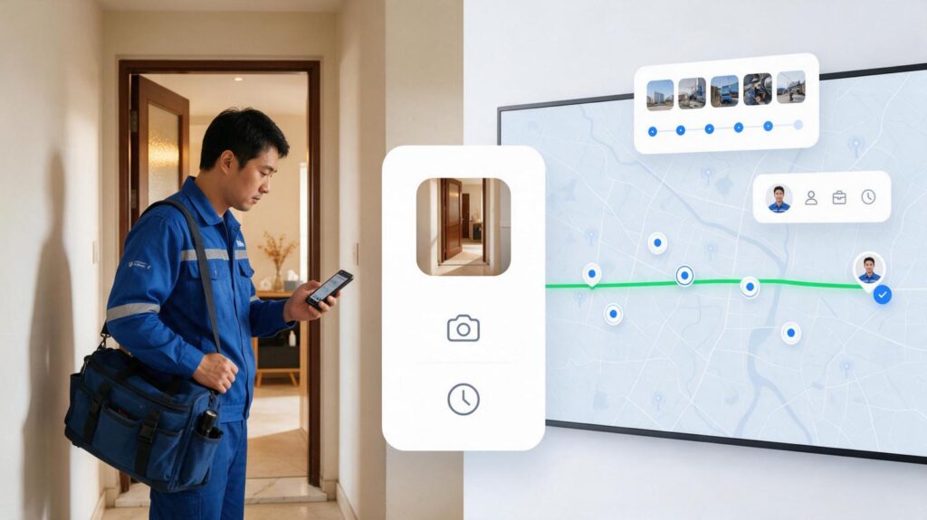 安装、维修师傅上门，外勤人员定位app怎么核"真到场、按时到"？