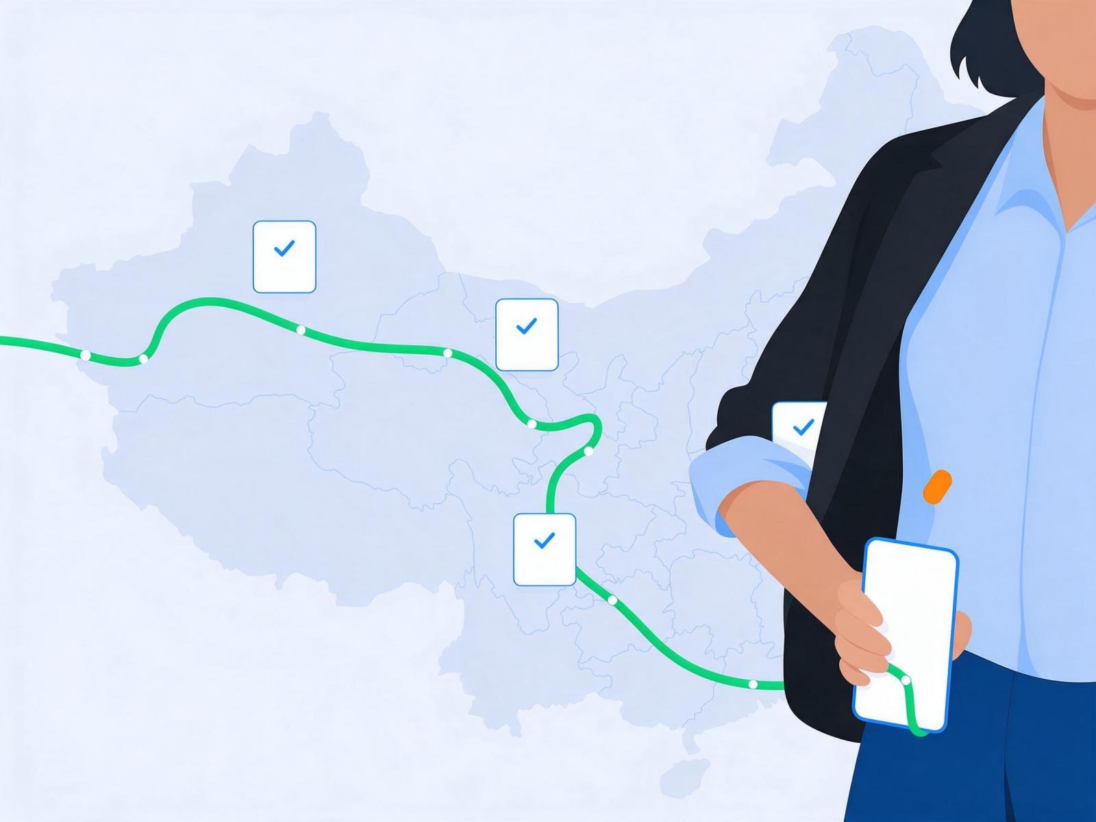 海外客户拜访路线顺序示意图