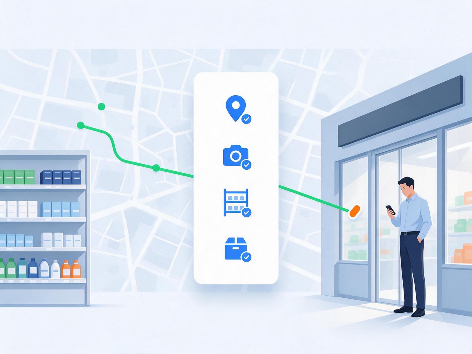 客户拜访信息图:计划路线、到店签到、现场拍照与填报动作的关系